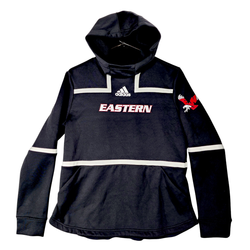 Eastern Washington University M Adidas Hoodie Womens Black Red Athletic LOGO‎